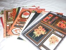 3 HUNKYDORY ADORABLE SCORABLE POPPY WISHES KITS 3 A4 TOPPERS 6 CARDS 6 INSERTS