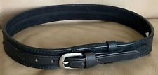 TWBC Black Leather Pistol Police Belt - Varied Sizes - Hidden Coin Compartment