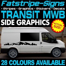 to fit FORD TRANSIT MWB GRAPHICS STICKERS STRIPES DECALS MK6 MK7 CAMPER VAN