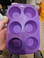 Silicone Cupcake 6 Mould  Muffin Bun Cake Cookie Tray Jelly Cupcake Baking Kids