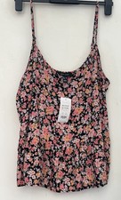BNWT New Look Black Floral Cami Top Size 16