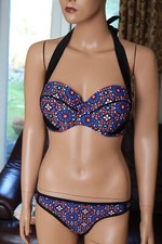 Gorgeous Atmosphere Blue Print Bikini - Boost U/Wired Top 14 & Bottoms 8