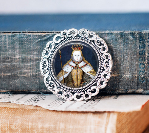 Queen elizabeth 1st brooch pin - queen,