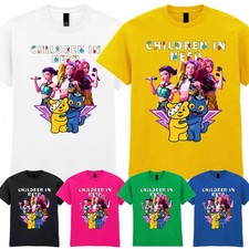 Children In Need Pudsey Bear Kids T-Shirt Lilo Cat Pop Music Girls Spotty Tee