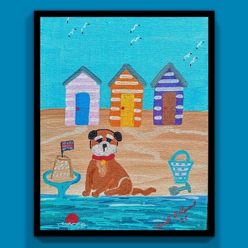 Border terrier beach huts - terrier,