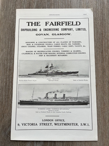 1922 original advert for the