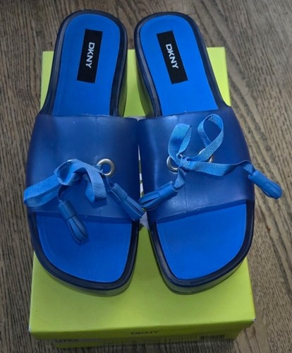 Dkny blue jelly slide platform - dkny,
