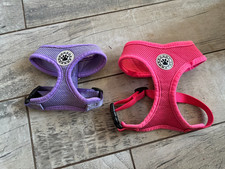 2 Unisex Dual Soft Body Dog Harness Pink Purple Growing Puppy Size Small Medium