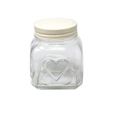 900ml embossed heart glass - 900ml,