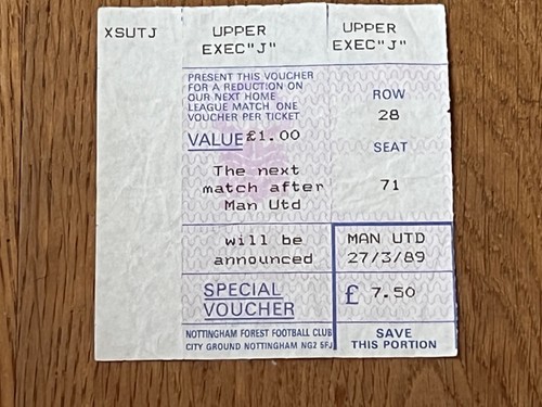 Ticket 1988 nottingham - ticket,