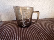 VINTAGE FRENCH ARCOPAL  SMOKED  GLASS MEASURING JUG - PLEASE READ