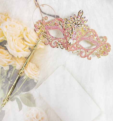 Pink crystal mask - ,, masquerade