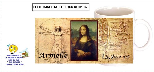 Leonardo vinci ceramic mug - da,