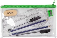 Clear exam pencil case - case, with