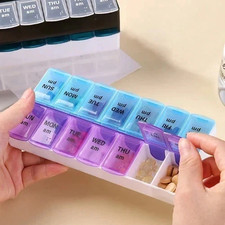 14 Slots AM PM Weekly Pill Box