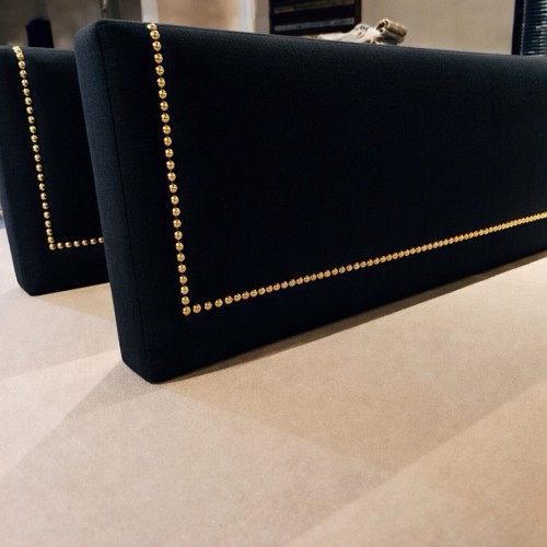 Black velour plain velvet - black,