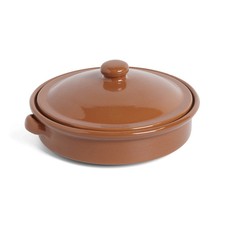Terracotta Round Dish With Lid Glazed Oven & Gas Safe 20cm-25cm ABS Pottery