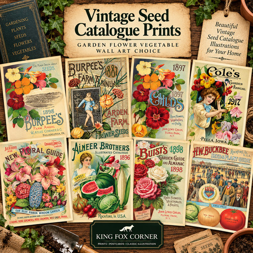 Vintage seed catalogue prints - vintage,