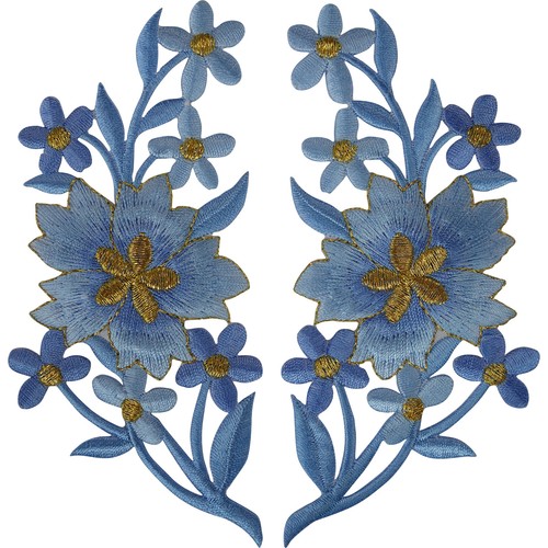 Pair flower patches iron - patches,
