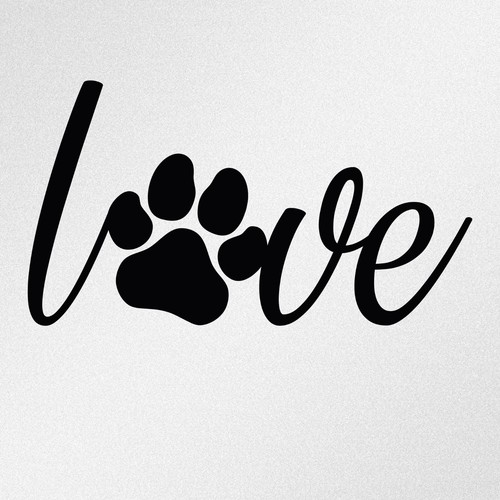 Love paw print car laptop - print,