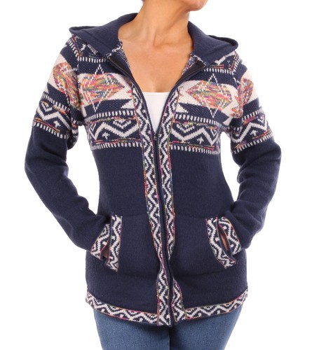 New navy blue - aztec, zip