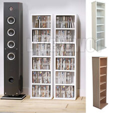 6 Tier Wooden CD DVD Game Book Shelf Storage Tower Rack Shelf Unit Fits 102 CDs