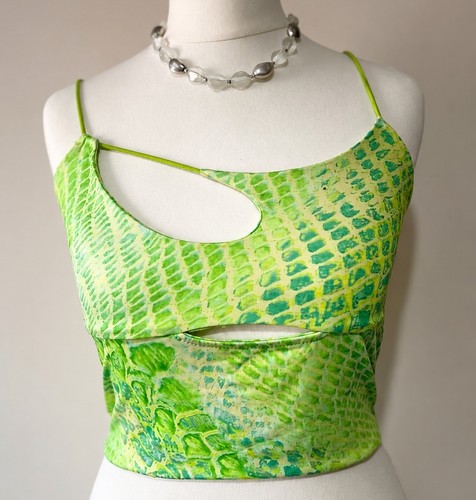 Bershka green snake print - green,