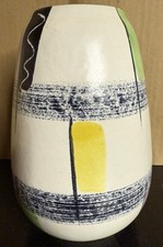 Vintage MCM Bodo Mans Bay Keramik Vase West Germany 582-17 50-60's Mod Decor