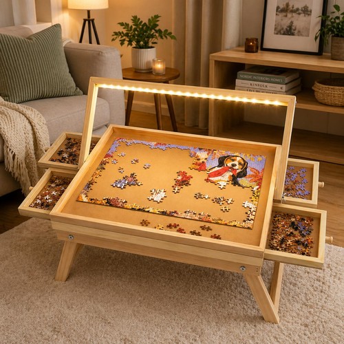 Led puzzle table - led,