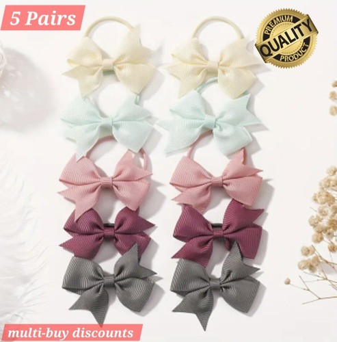 10x girls bows kids pony - bows, bands