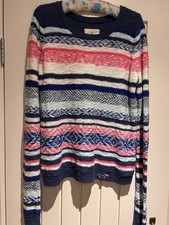 Hollister Jumper Size S In Lovely Blues/Pinks/White Pattern In Good Condition