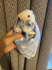 Mothercare Bedtime Bear Comforter Comfort Blanket Blue Teddy Plush Soft Toy (a7)