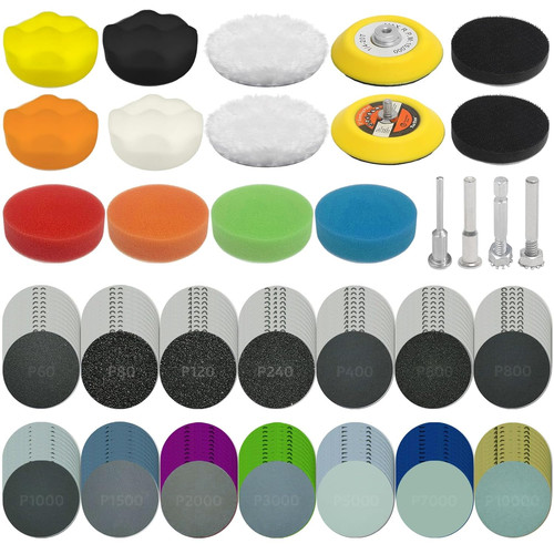 158pcs inch sanding - 3, discs