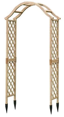 Wooden garden arch with curved - arch,