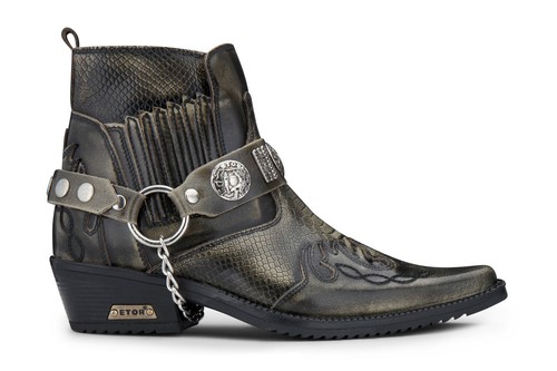 Mens leather cowboy ankle - leather,