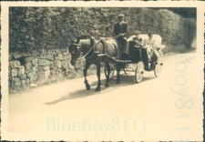 1950s British Army Royal Artillery soldier Taxi bordighera Horse cart 4*3"