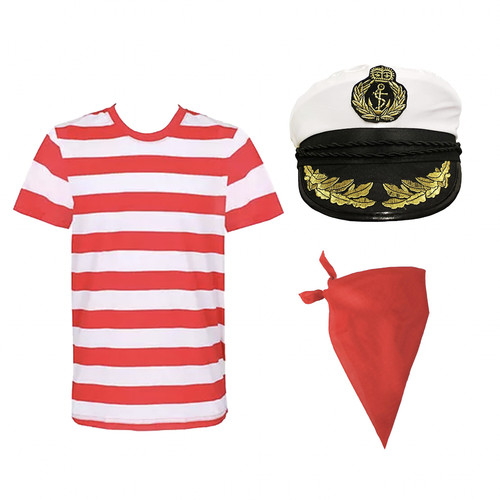 Mens sailor costume red - mens,
