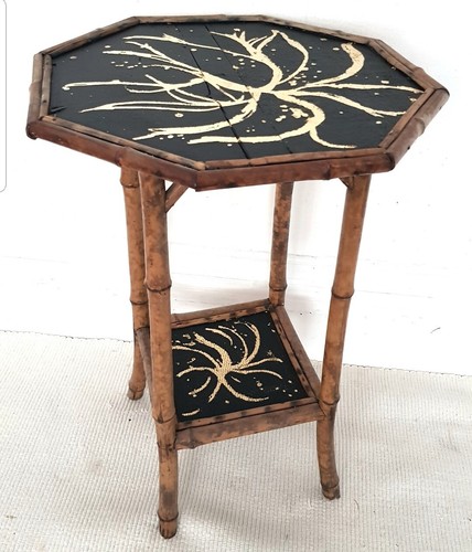 Antique bamboo lamp table - antique,