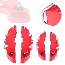 4x Red Disc Brake 3D Car Caliper Cover Front Rear Red Set Kit For 16-17" Wheel