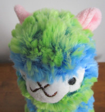Snuggle Buddies Addo - Blue + Green Llama Plush Soft Toy 9” tall vgc