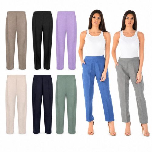 Ladies womens half elasticated - womens,