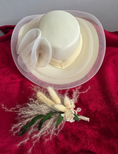 Ivory wedding occasion hat - wedding/, by