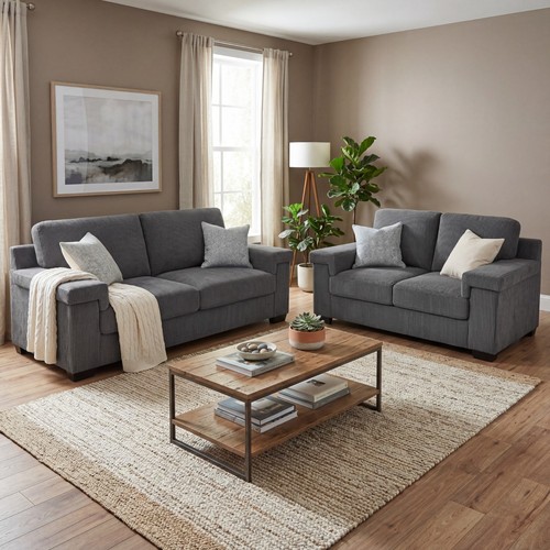 Corduroy sofa set - 2, 3