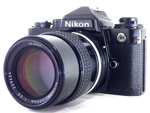Nikon black 35mm slr film - nikon, fe