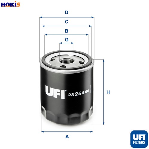 Oil filter 254 for - filter, 23.254.00