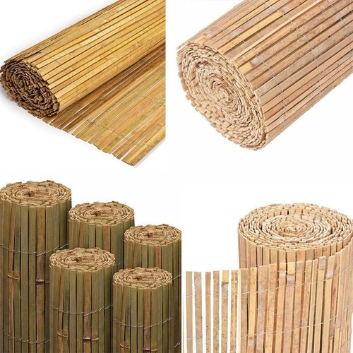 Natural bamboo slat fence - 4m,
