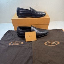 Tods Mens City Gommino Driving Loafers Shoes UK 6 Black Leather Slip On