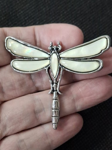 Dragonfly brooch silvertone - dragonfly,