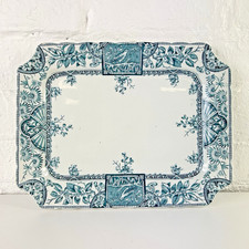 Antique Victorian Blue and White Meat Platter - Alexandria No. 39268 #232