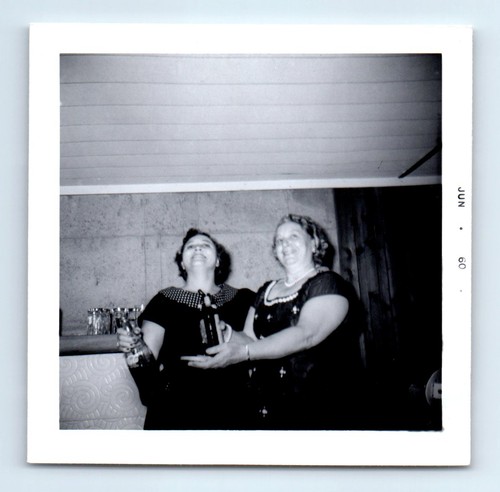 Old vintage square photo pair - old,